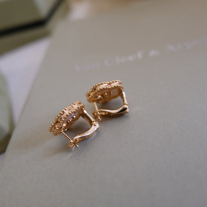 [Shinejoy]LUCKY PINK GOLD WHITE MOP EARRINGS