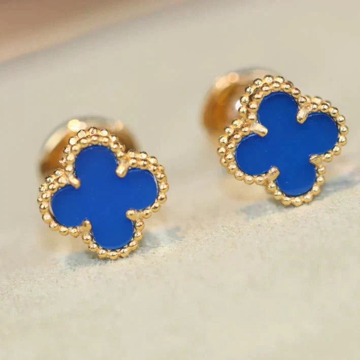 [Shinejoy]CLOVER MINI 9.5MM TURQUOISE EARRINGS