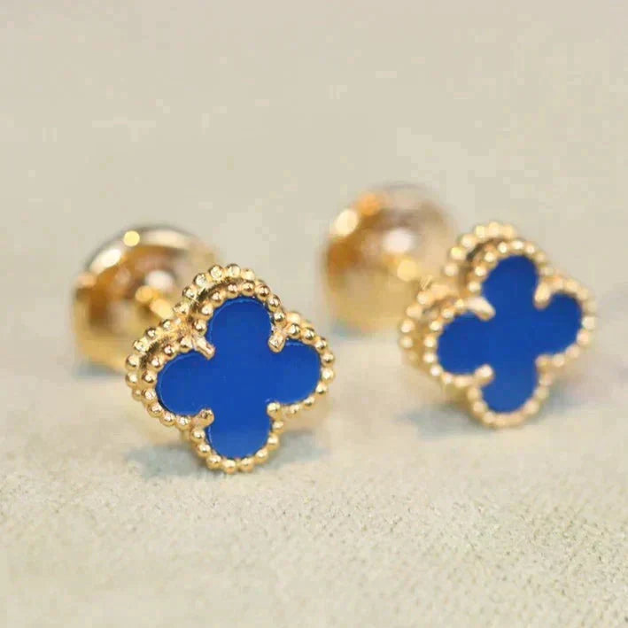 [Shinejoy]CLOVER MINI 9.5MM TURQUOISE EARRINGS