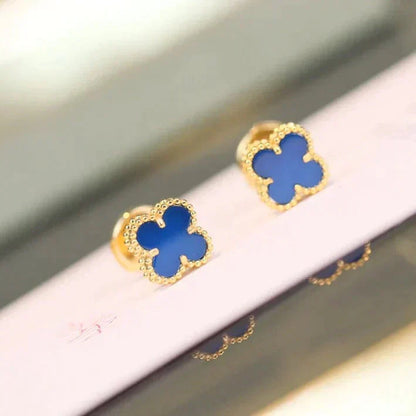 [Shinejoy]CLOVER MINI 9.5MM TURQUOISE EARRINGS