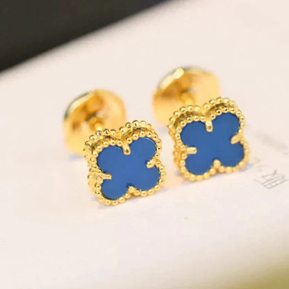 [Shinejoy]CLOVER MINI 9.5MM TURQUOISE EARRINGS