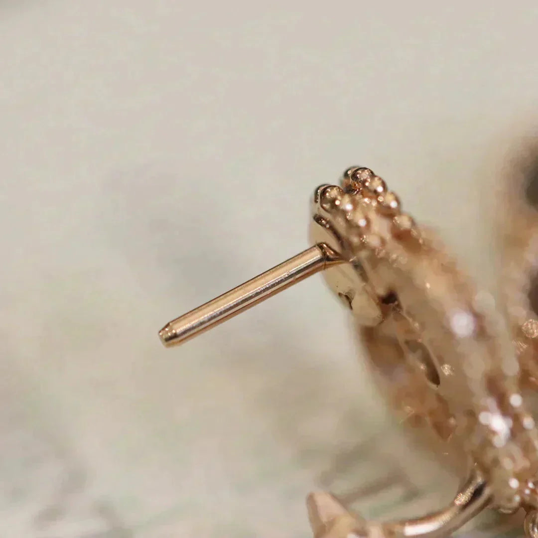 [Shinejoy]CLOVER MEDIUM 1 MOTIFS FUll DIAMOND EARRINGS