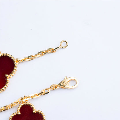 [Shinejoy]CLOVER BRACELET 5 MOTIFS CARNELIAN TIGER EYE