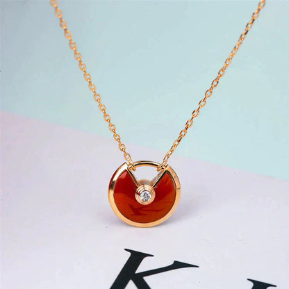 [Shinejoy]AMULETTE GOLD CARNELIAN ONYX NECKLACE