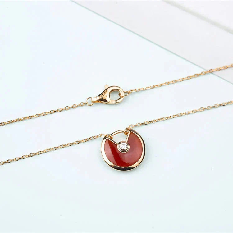 [Shinejoy]AMULETTE GOLD CARNELIAN ONYX NECKLACE