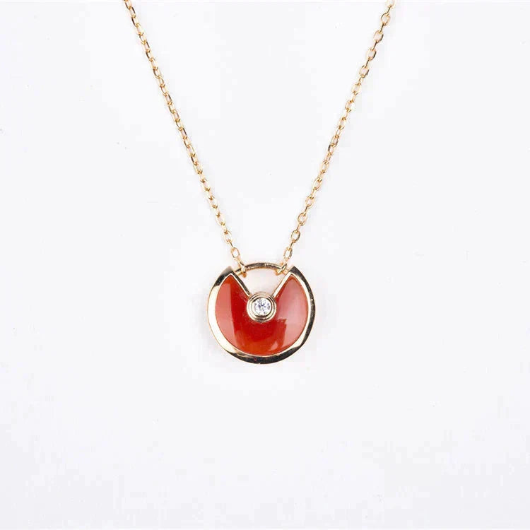 [Shinejoy]AMULETTE GOLD CARNELIAN ONYX NECKLACE