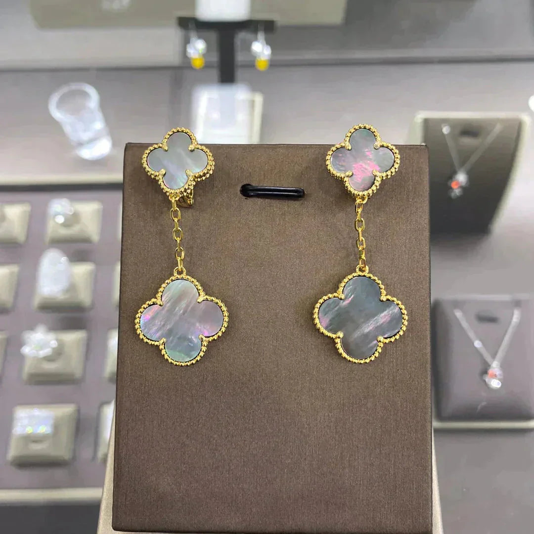 [Shinejoy]CLOVER 2 MOTIFS  EARRINGS (MULTIPLE CHOICESC