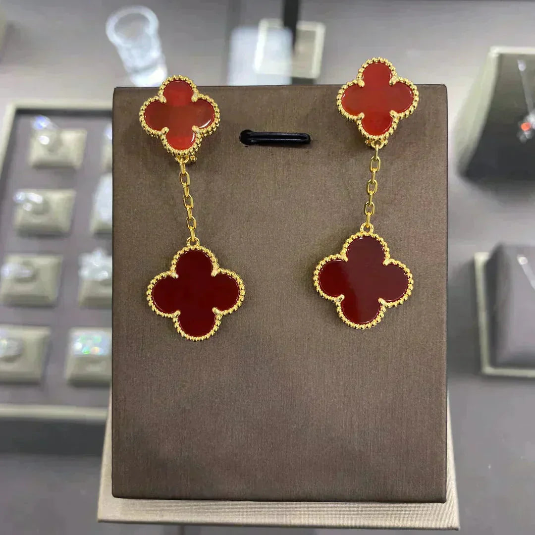 [Shinejoy]CLOVER 2 MOTIFS  EARRINGS (MULTIPLE CHOICESC