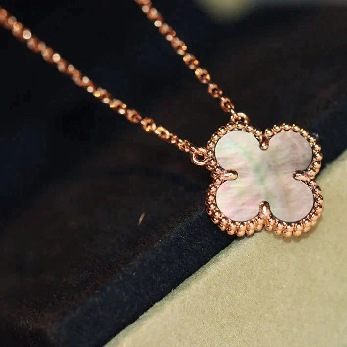 [Shinejoy]CLOVER 15MM  GRAY MOTHER OF PEARL NECKLACE