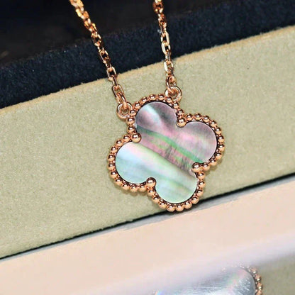 [Shinejoy]CLOVER 15MM  GRAY MOTHER OF PEARL NECKLACE