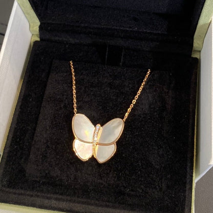[Shinejoy]BUTTERFLY GOLD MOP DIAMOND NECKLACE