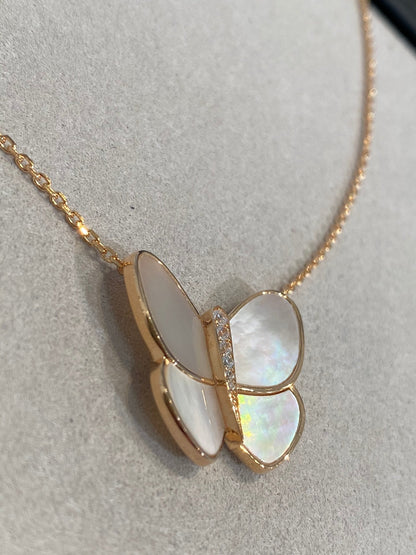 [Shinejoy]BUTTERFLY GOLD MOP DIAMOND NECKLACE
