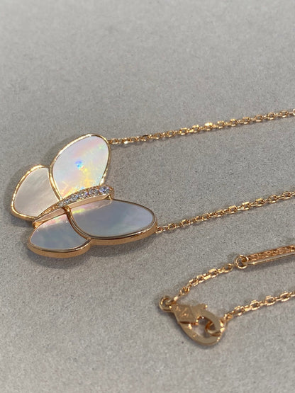 [Shinejoy]BUTTERFLY GOLD MOP DIAMOND NECKLACE