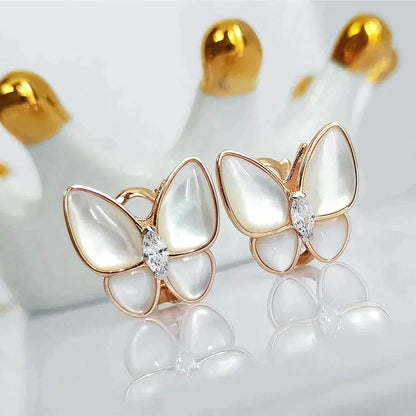 [Shinejoy]BUTTERFLY MOP DIAMOND EARRINGS
