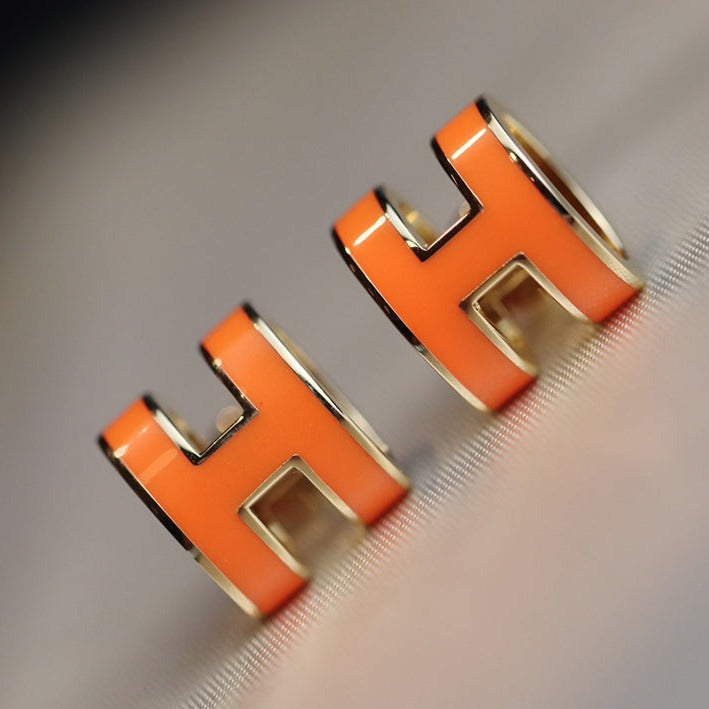 [Shinejoy]MINI POP H EARRINGS ORANGE