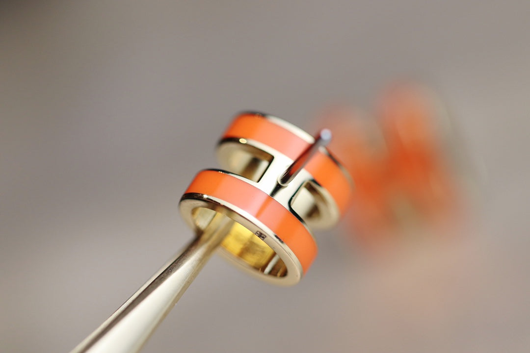 [Shinejoy]MINI POP H EARRINGS ORANGE