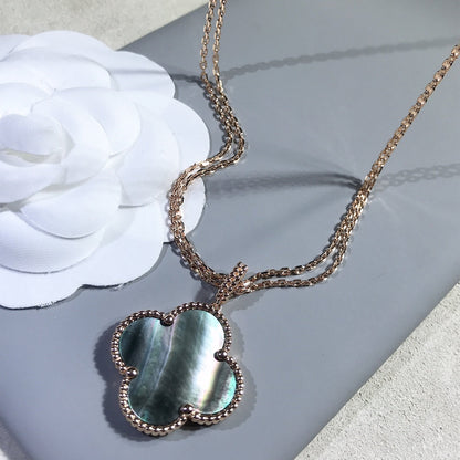 [Shinejoy]CLOVER 25MM GOLD DARK MOP BIG CLOVER NECKLACE
