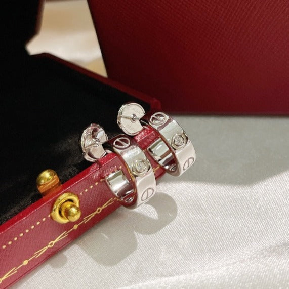 [Shinejoy]LOVE EARRINGS 5.7MM 2 DIAMONDS