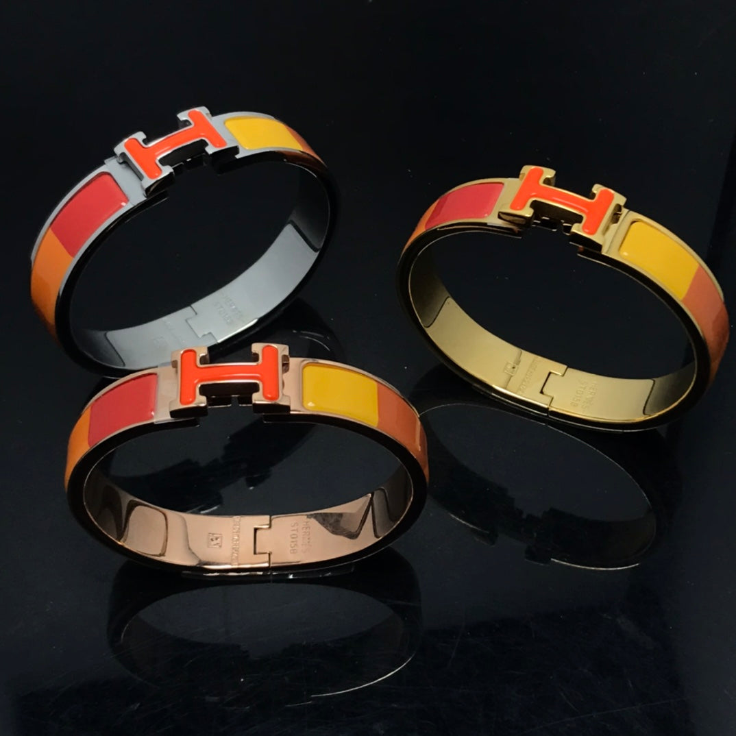 [Shinejoy]H BRACELET ORANGE RAINBOW CERAMIC