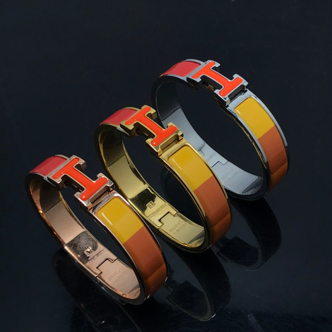 [Shinejoy]H BRACELET ORANGE RAINBOW CERAMIC