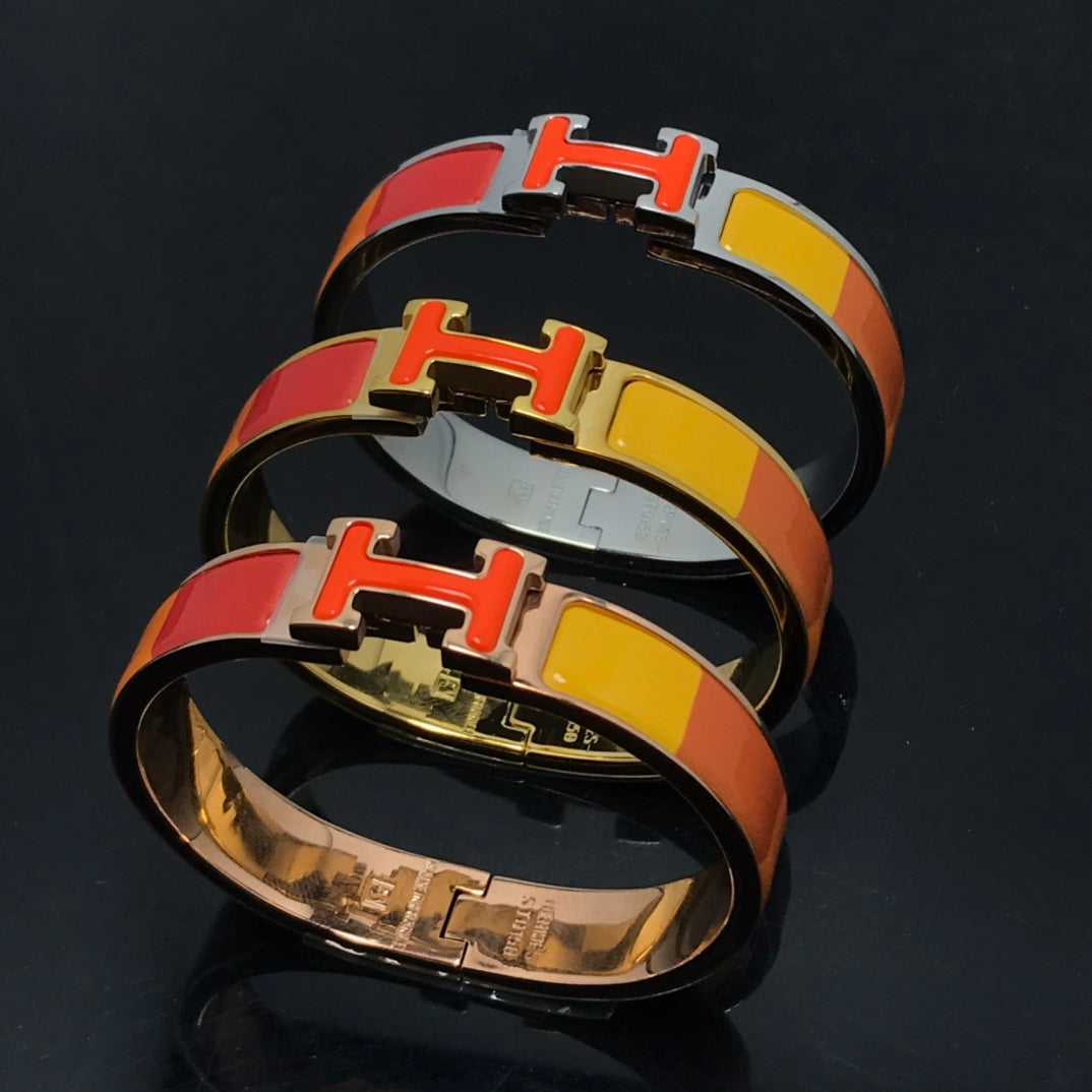 [Shinejoy]H BRACELET ORANGE RAINBOW CERAMIC