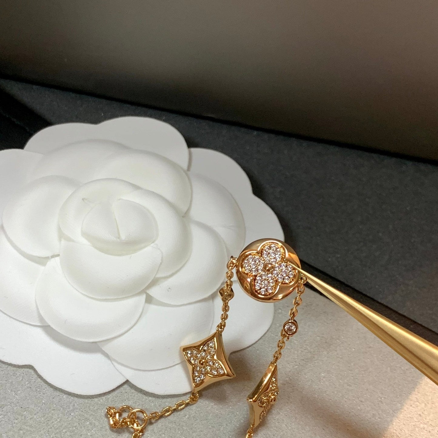 [Shinejoy]STAR AND SUN 4 MOTIFS GOLD DIAMONDS BRACELET