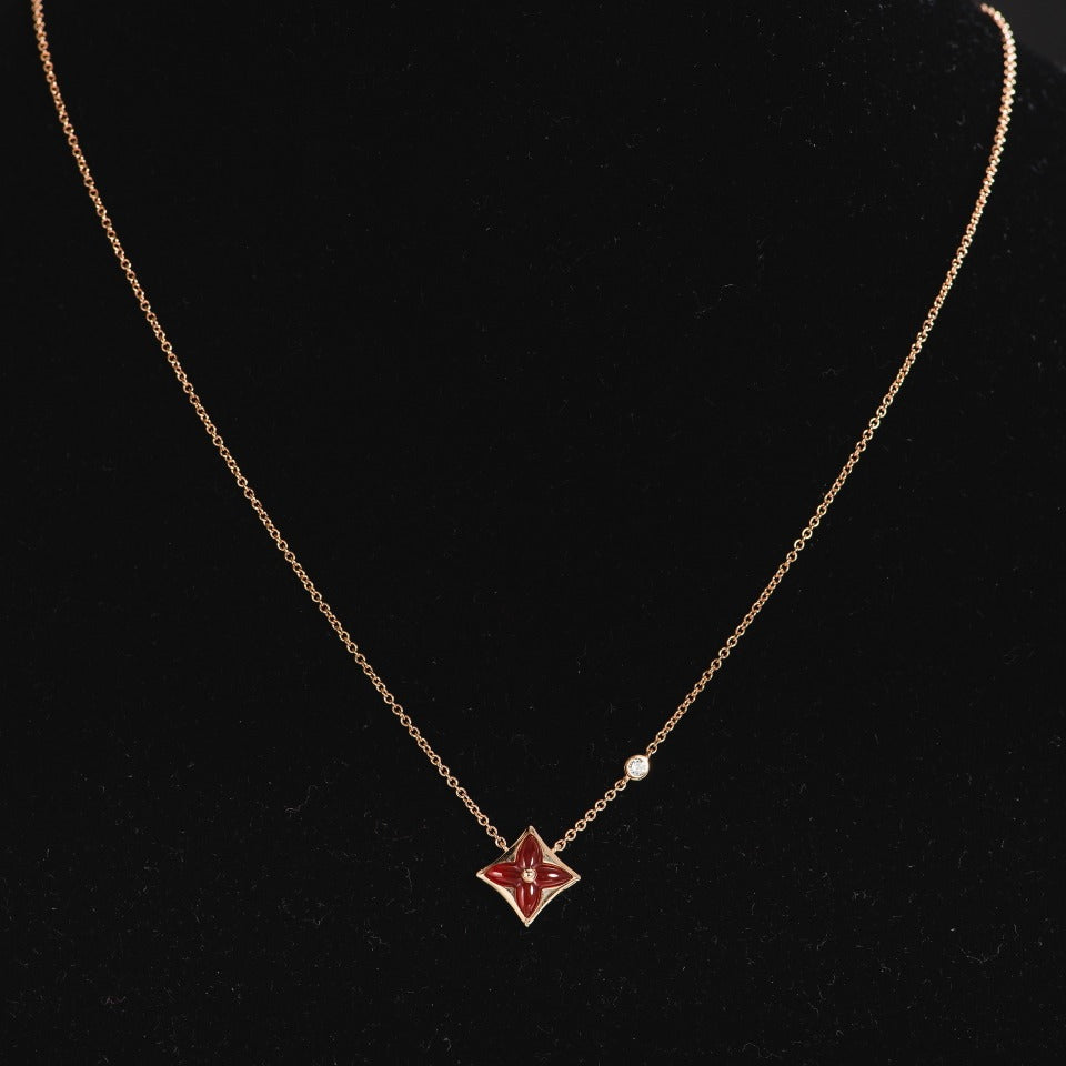 [Shinejoy]STAR NECKLACE PINK GOLD 1 DIAMOND