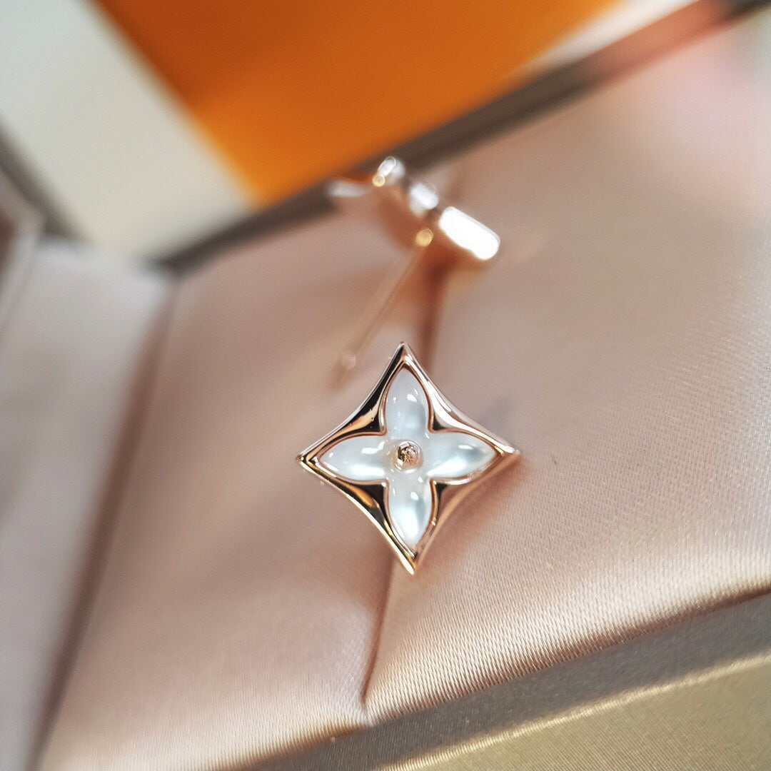 [Shinejoy]STAR MOP PINK GOLD EARRINGS
