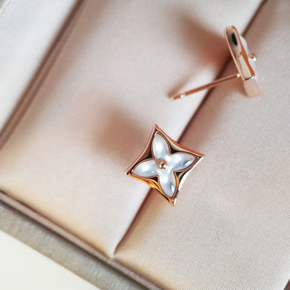 [Shinejoy]STAR MOP PINK GOLD EARRINGS
