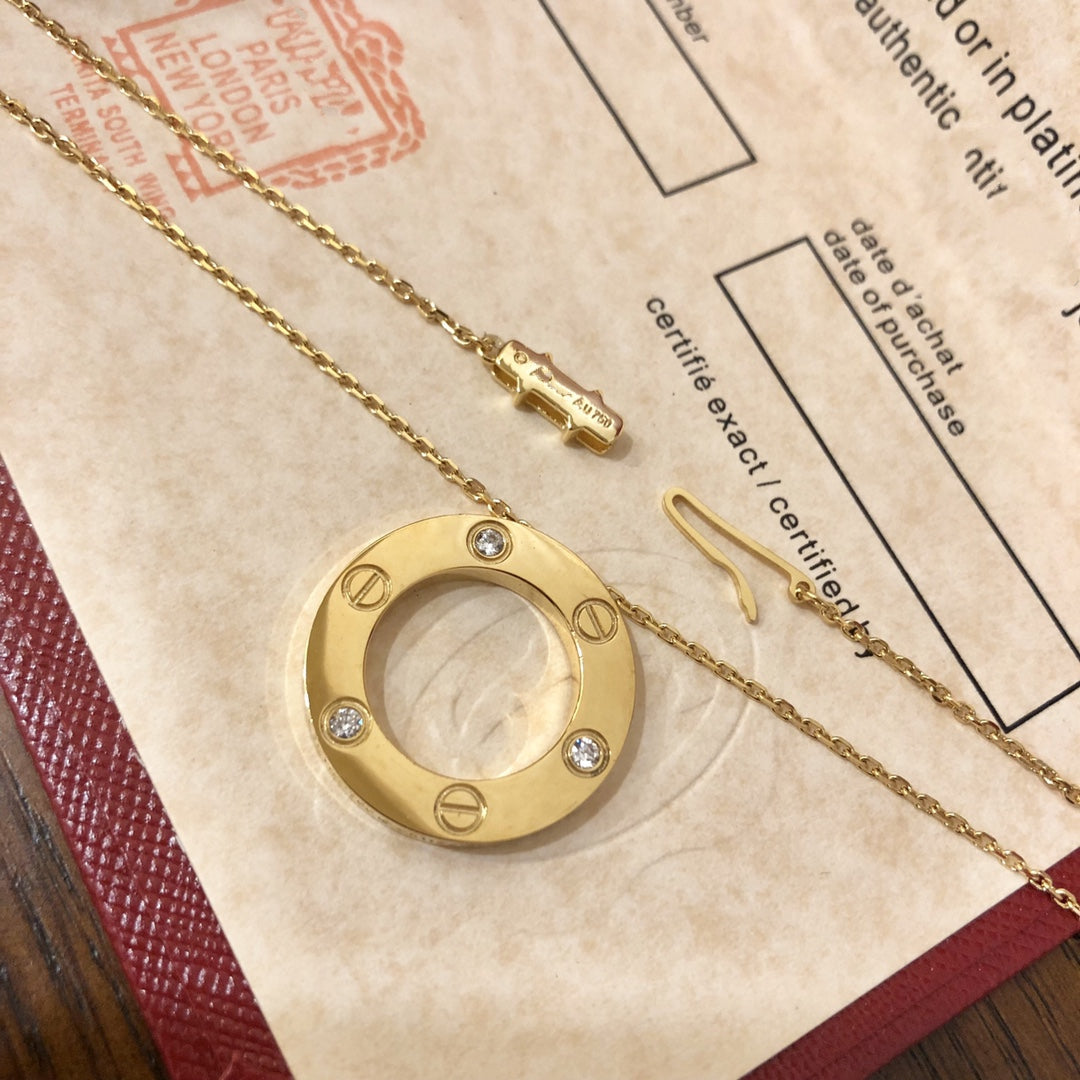 [Shinejoy]LOVE NECKLACE 16MM 3 DIAMONDS