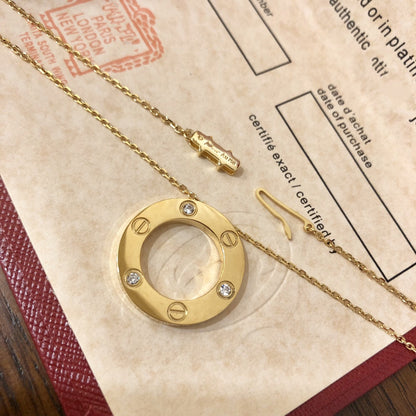 [Shinejoy]LOVE NECKLACE 16MM 3 DIAMONDS