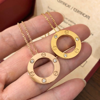 [Shinejoy]LOVE NECKLACE 16MM 3 DIAMONDS