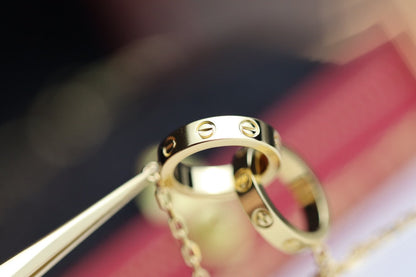 [Shinejoy]LOVE NECKLACE DOUBLE RING GOLD