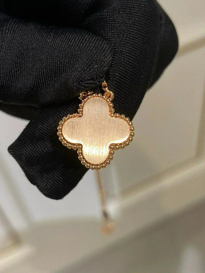 [Shinejoy]CLOVER 15MM DIAMOND RHODONITE NECKLACE