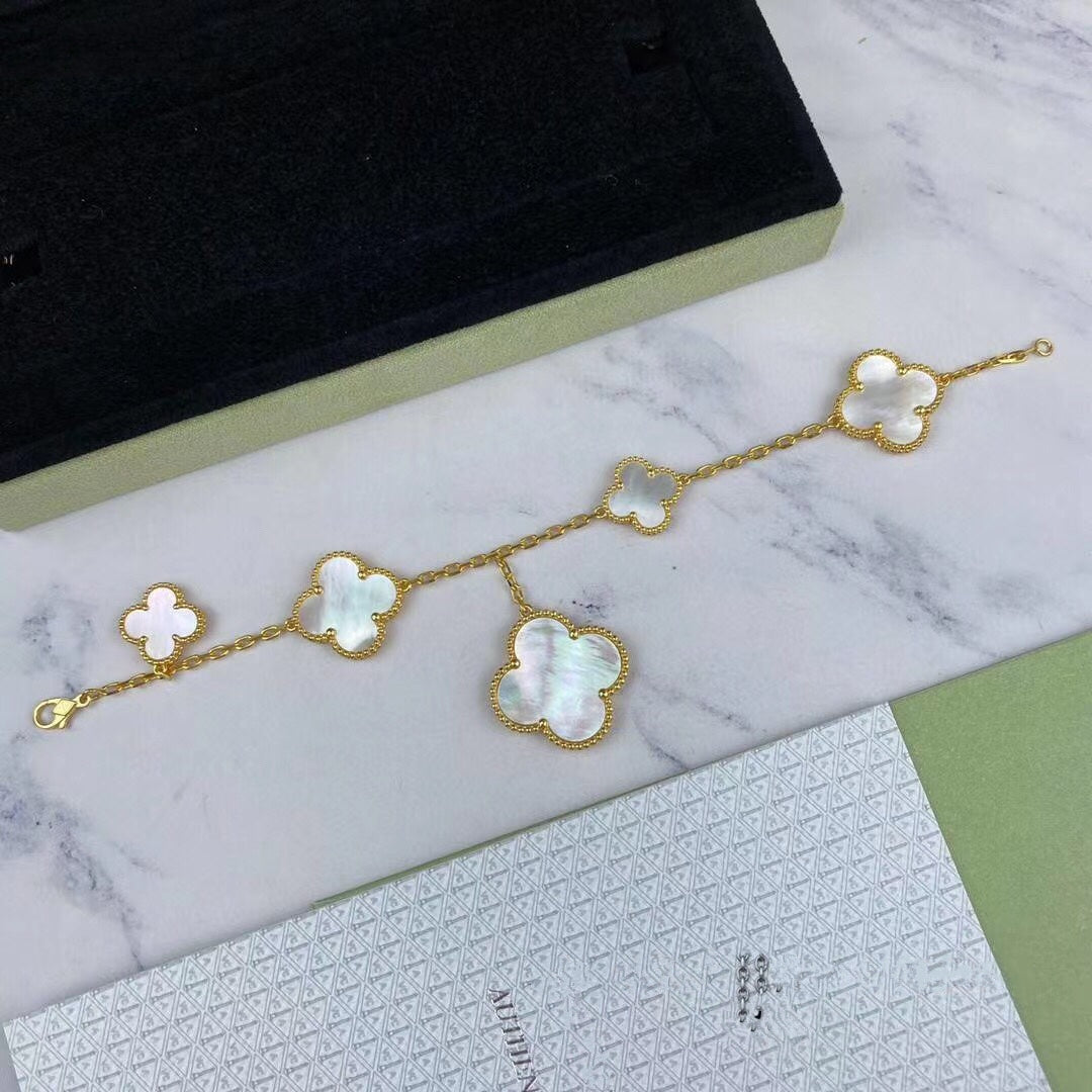 [Shinejoy]MAGIC CLOVER MOP GOLD BRACELET 5 MOTIFS