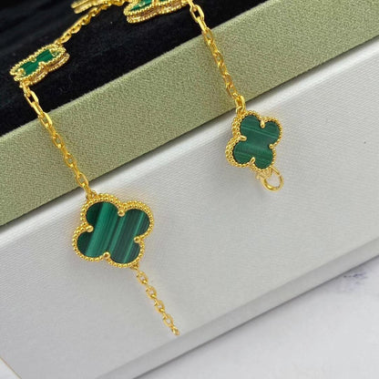 [Shinejoy]MAGIC CLOVER MALACHITE GOLD BRACELET 5 MOTIFS