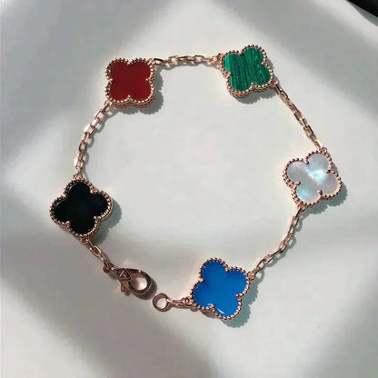 [Shinejoy]CLOVER 5 MOTIFS MULTICOLOR BRACELET