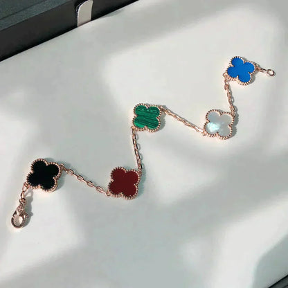 [Shinejoy]CLOVER 5 MOTIFS MULTICOLOR BRACELET