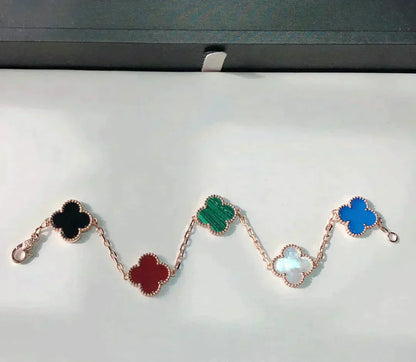 [Shinejoy]CLOVER 5 MOTIFS MULTICOLOR BRACELET
