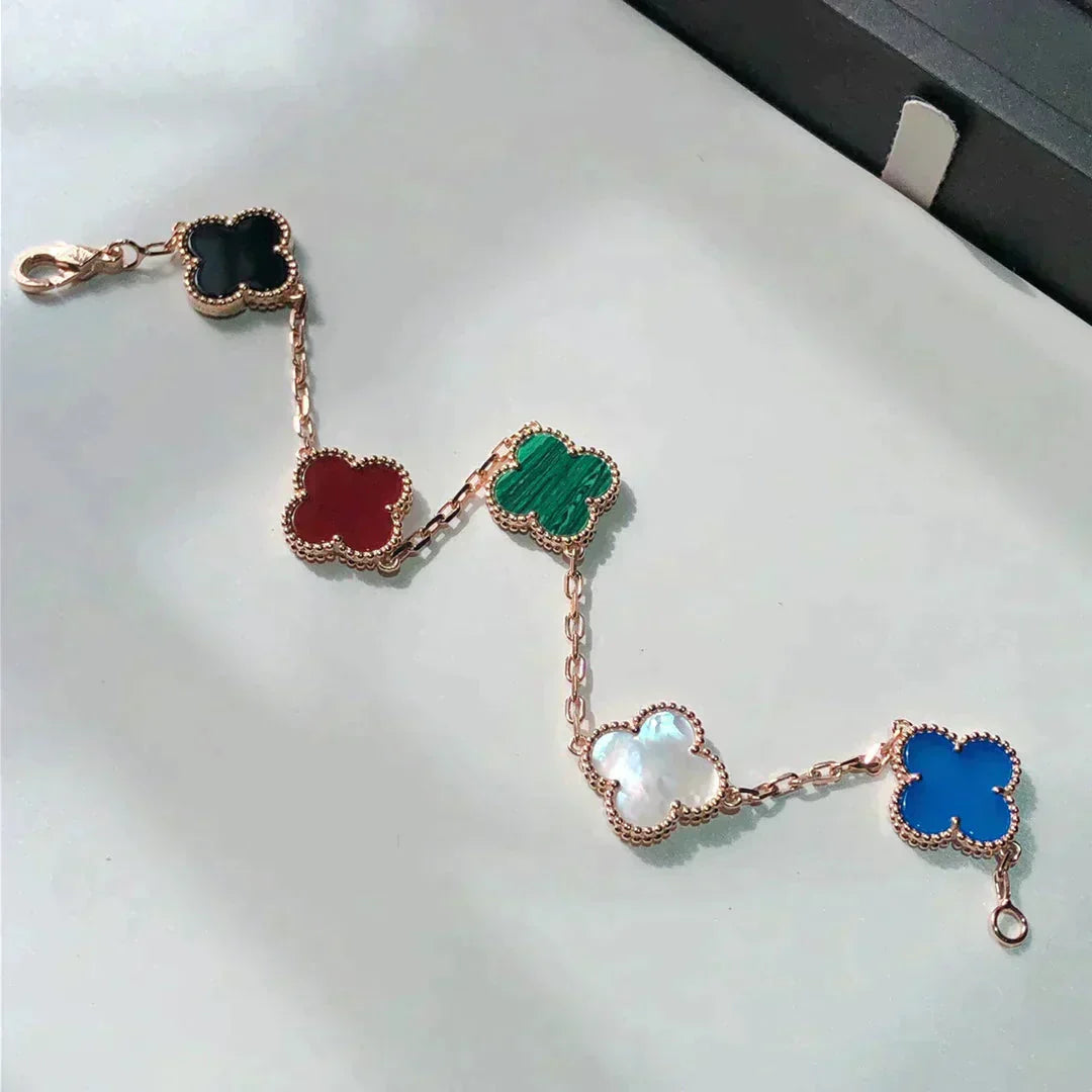 [Shinejoy]CLOVER 5 MOTIFS MULTICOLOR BRACELET