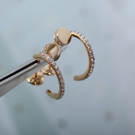 [Shinejoy]JUSTE EARRINGS 12.75MM PINK GOLD DIAMOND