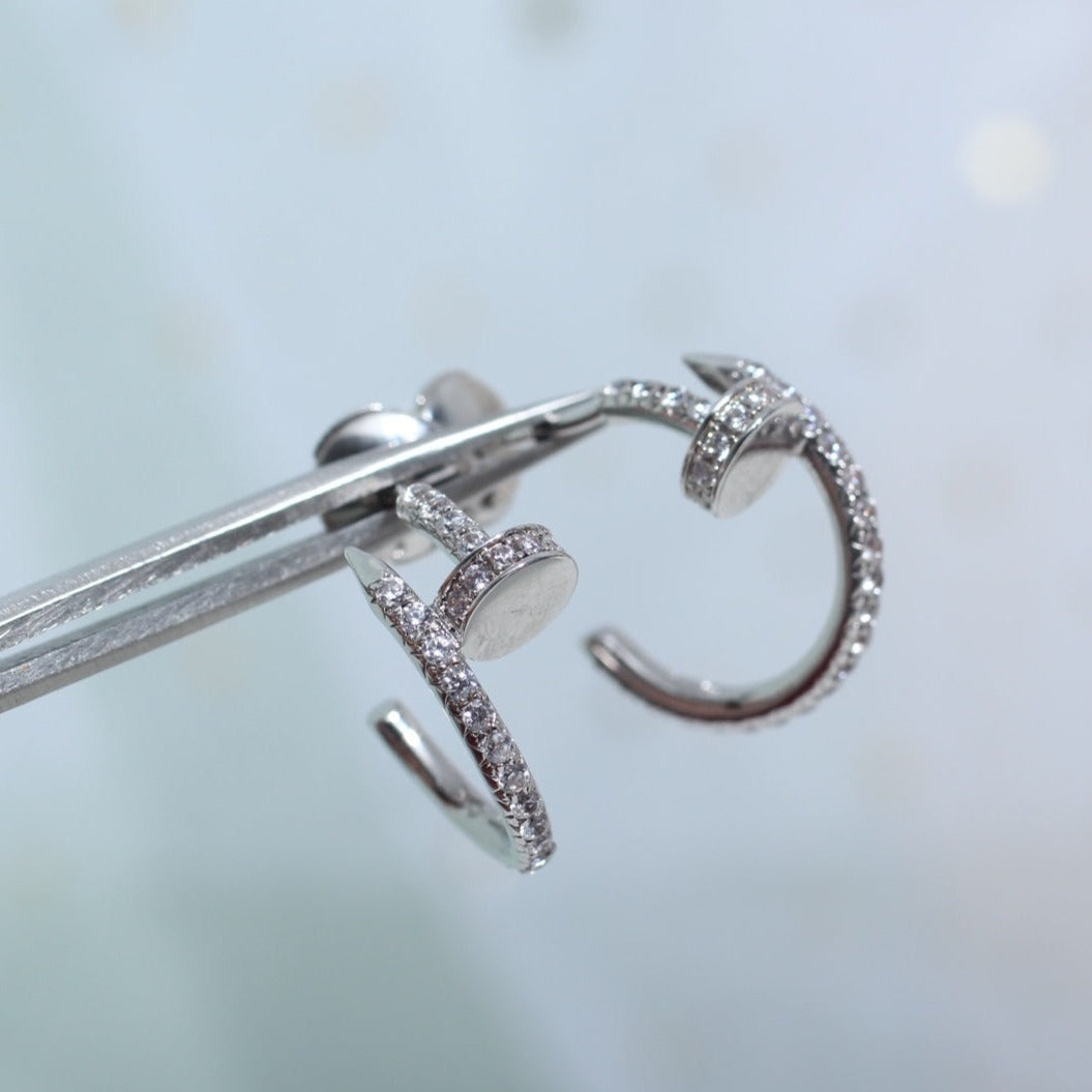 [Shinejoy]JUSTE EARRINGS 12.75MM SILVER DIAMOND