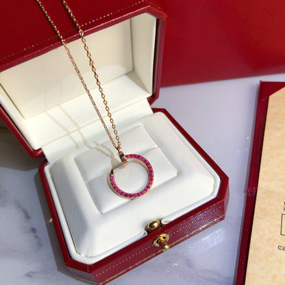 [Shinejoy]JUSTE NECKLACE GOLD RED DIAMONDS