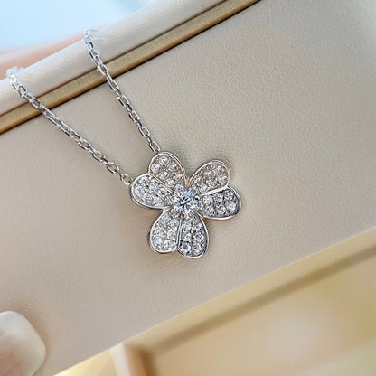 [Shinejoy]CLOVER DIAMOND NECKLACE SILVER