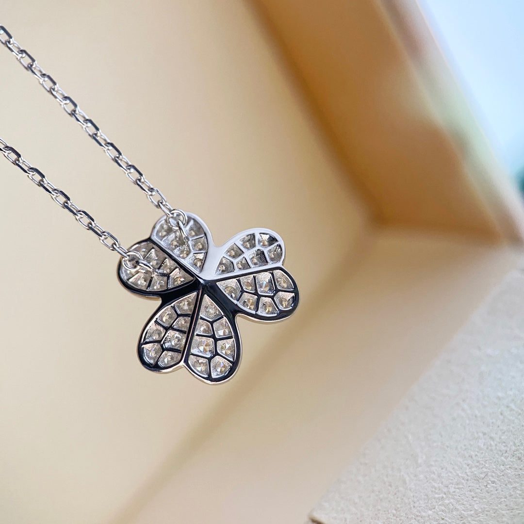 [Shinejoy]CLOVER DIAMOND NECKLACE SILVER