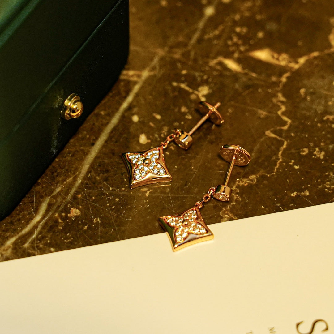 [Shinejoy]STAR DIAMONDS EARRINGS GOLD