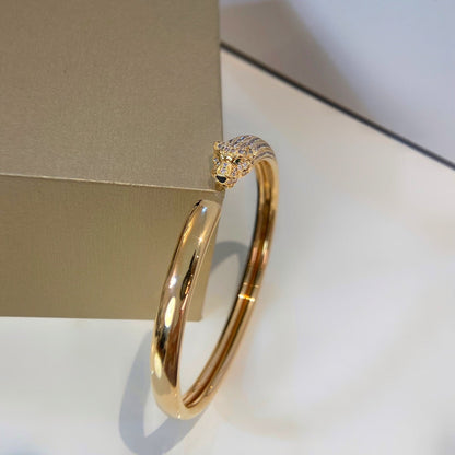 [Shinejoy]PANTHERE GOLD DIAMOND OPEN BRACELET