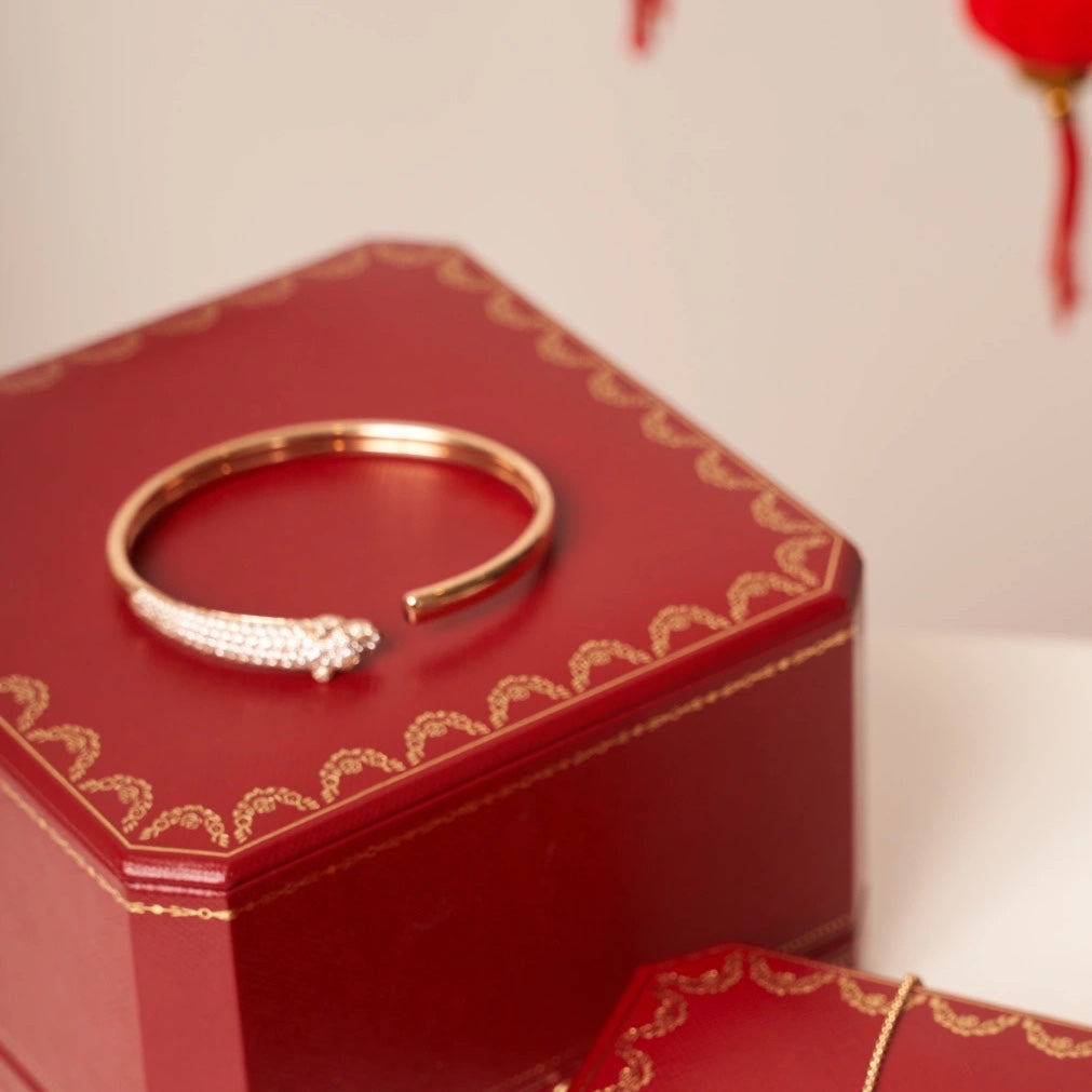 [Shinejoy]PANTHERE Shinejoy GOLD DIAMOND OPEN BRACELET