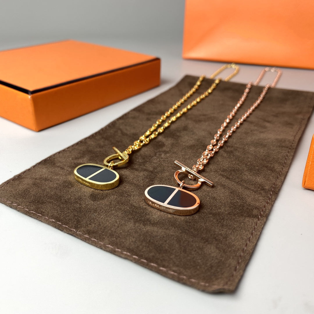 [Shinejoy]CHAINE VERSO BLACK CERAMIC NECKLACE