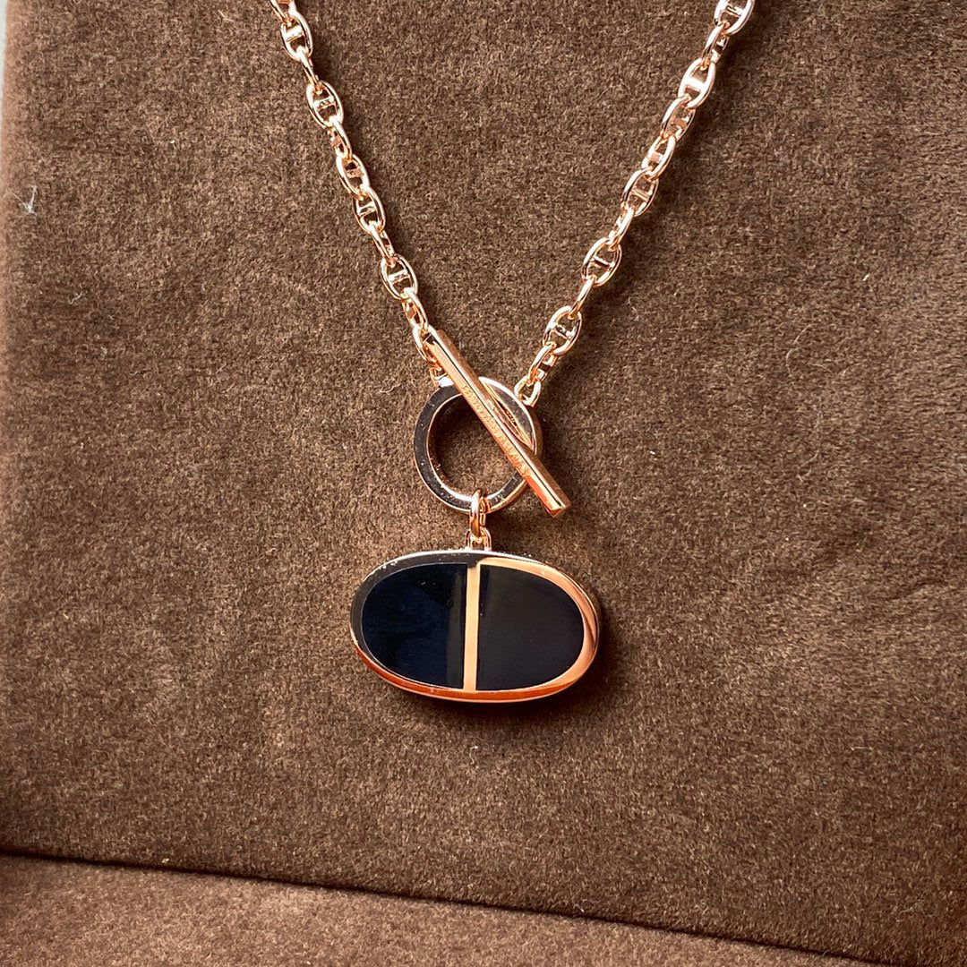 [Shinejoy]CHAINE VERSO BLACK CERAMIC NECKLACE